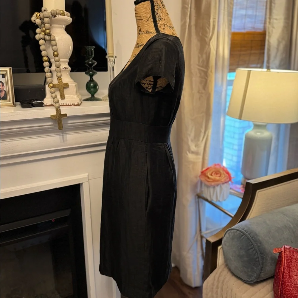 🖤 BANANA REPUBLIC WOMEN’S BLACK CRINKLE CLASSIC DRESS! - Picture 6 of 14